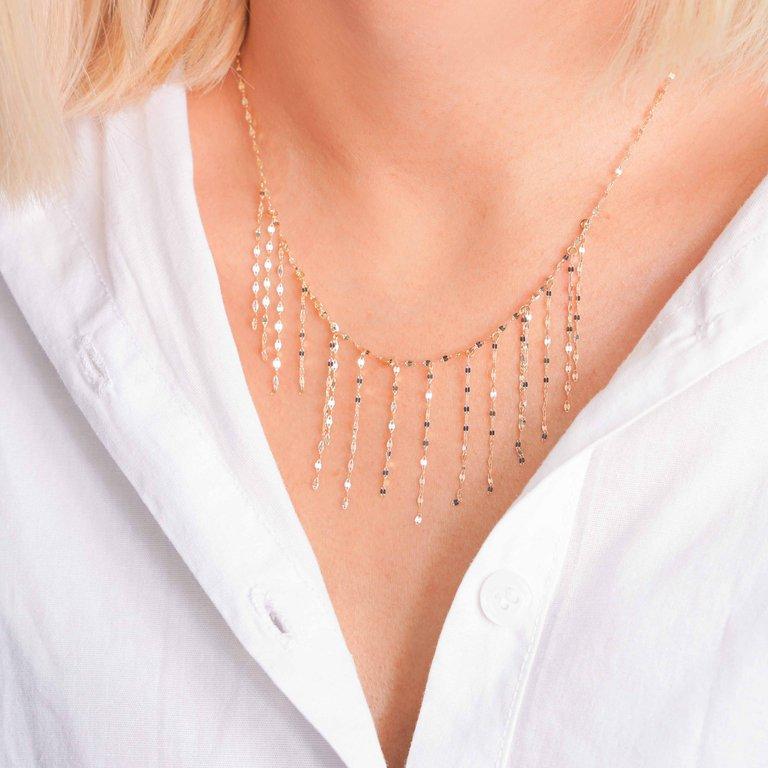 گردنبند شرابه ای شاهد گلد